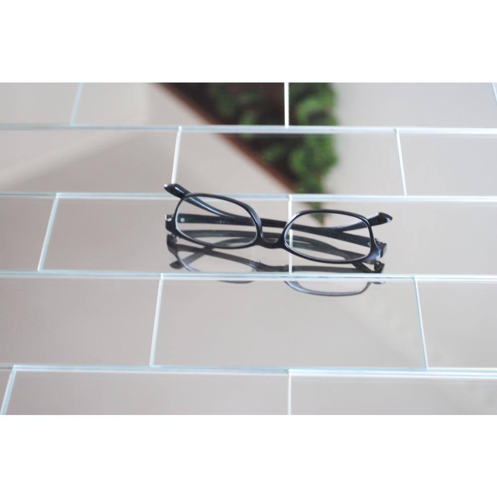 Reflections Silver 3 in. x 6 in. Glass Mirror Peel and Stick Subway Tile (11 Sq. Ft./Case) price history on PriceWatchPro