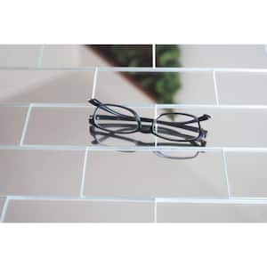 Reflections Silver 3 in. x 6 in. Glass Mirror Peel and Stick Subway Tile (11 Sq. Ft./Case)