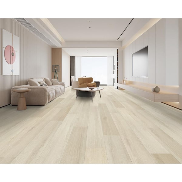 Lineage Lumen Ash 12 mm T x 9.25 in. W HDF Waterproof AC5 Click Lock Laminate Wood Flooring (23.29 sq. ft./Case)