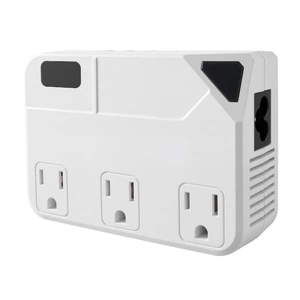 Voltage Converter 220V to 110V International Universal Travel Adapter with 4-USB Ports (2-USB C) 3-AC Sockets Plug