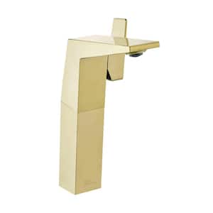 Carre Single-Handle High-Arc Single-Hole Bathroom Faucet in Brushed Gold