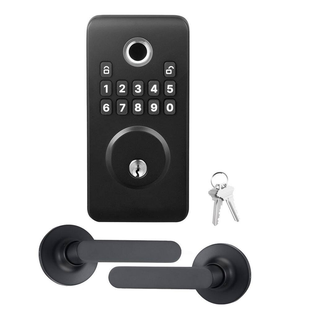 Fingerprint Door Lock Set, Matte Black, Electronic Biometric Deadbolt Keyless Entry Door Lock with Handle, 2025 update price history on PriceWatchPro
