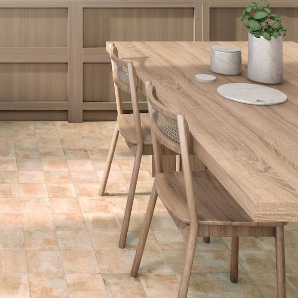 Plaza Sand Cream 6 in. x 6 in. Matte Porcelain Stone Look Wall and Floor Tile (5.38 sq. ft. /Case)
