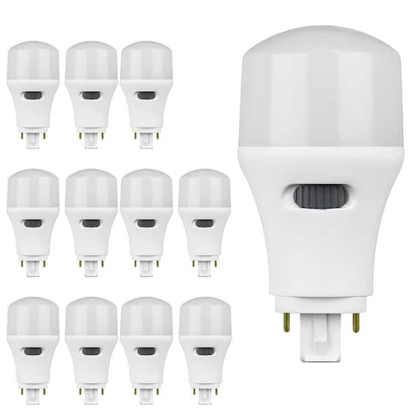 Feit Electric 13W/18W/26W Equivalent PL Vertical 4-Pin Universal Base G24Q/GX24Q-1/-2/-3 with CCT Select LED Light Bulb (12-Pack)