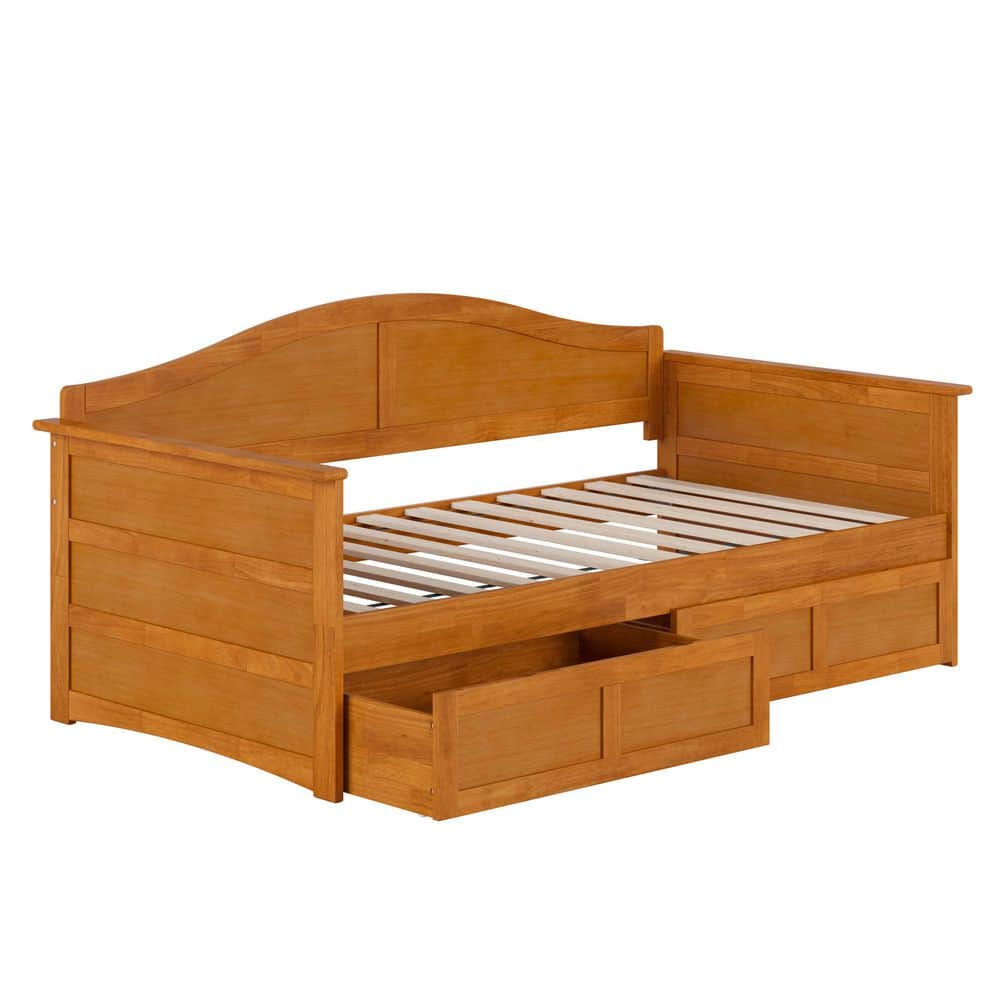Acadia Walnut Twin Solid Wood Daybed with Set of 2-Bed Drawers - thumbnail 6