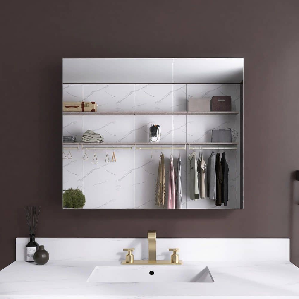 36 in. W x 30 in. H Rectangular Aluminum Medicine Cabinet with Mirror price history on PriceWatchPro
