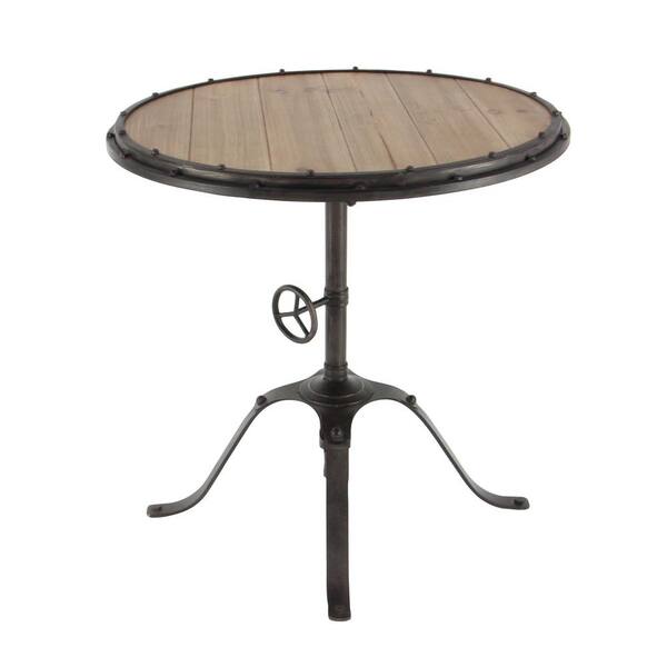 Litton Lane Black Wood Industrial Accent Table 51836 The Home Depot Litton Lane Black Wood Industrial, 30 Inch Round Accent Table