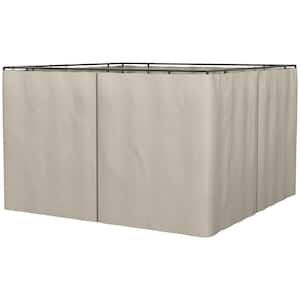 Universal Gazebo Sidewall Set with Panels, Hooks and C-Rings Included for Pergolas and Cabanas