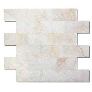 Marble Collection Beige Yun Marble 12 in. x 12 in. PVC Peel and Stick Tile 10 sq. ft. / 10-Sheets