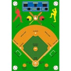 Fun Time Baseball Field Multi Colored 3 ft. x 5 ft. Area Rug