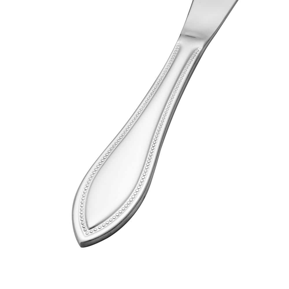 Polished Stainless Steel 20-Piece Flatware Set with Dome Center Embellishment