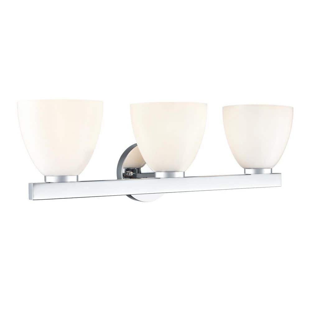 Apria 24 in. 3-Light Polished Chrome Vanity Light with Opal Glass Shades price history on PriceWatchPro