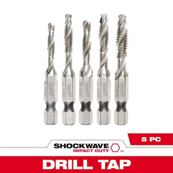 Milwaukee SHOCKWAVE SAE Steel Drill Tap Set (5-Piece)