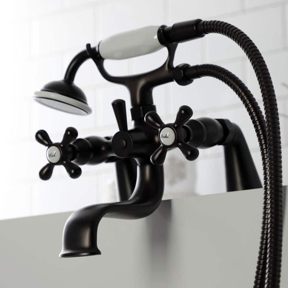 Oil Rubbed Bronze Deck Mount Clawfoot Tub Faucet with Hand Shower