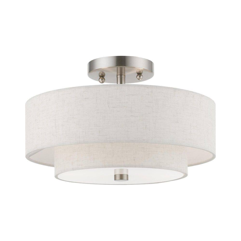 AVIANCE LIGHTING Meridian 13 in. 2-Light Brushed Nickel Semi
