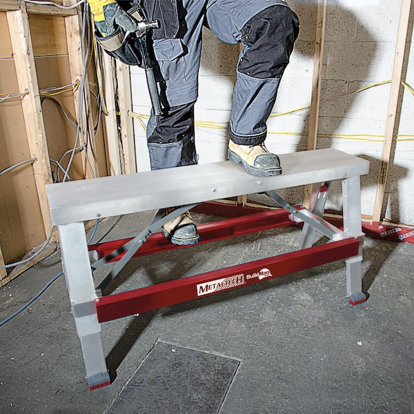Aluminum Drywall Workbench Table Work Bench Adjustable Shelves 500 Lbs Capacity 