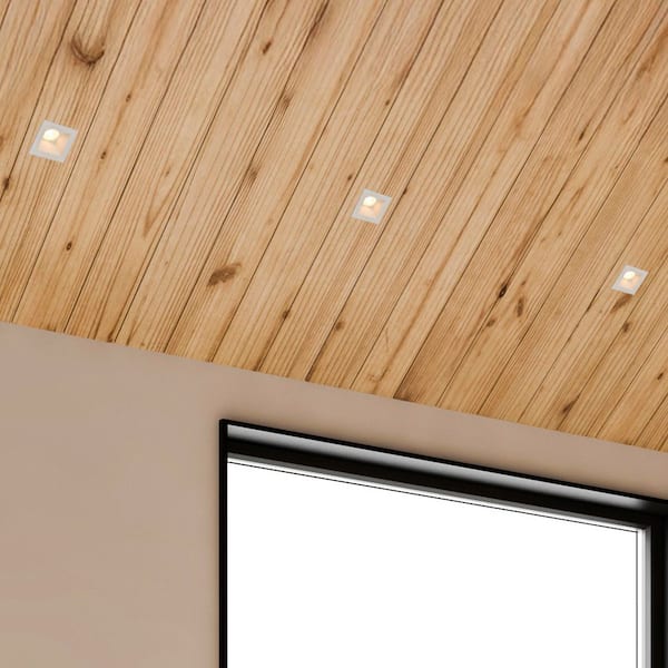 2 in. Slim Square Sloped Recessed Anti-Glare LED Downlight, White Trim, Canless IC Rated, 600 Lumens, 5 CCT 2700K-5000K