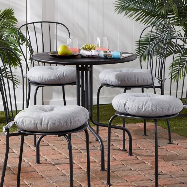 Greendale Home Fashions Heather Gray 15 In Round Outdoor Seat Cushion 4 Pack Oc6816s4 The Depot - Patio Seat Cushions Set Of 4