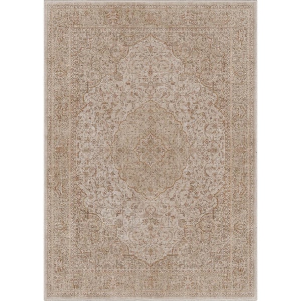 Beige 5 ft. 3 in. x 7 ft. 3 in. Asha Odette Vintage Persian Oriental Area Rug