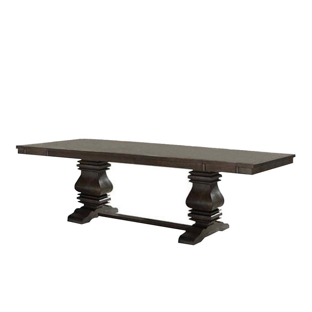 Espresso Wood Extendable Rectangular Dining Table