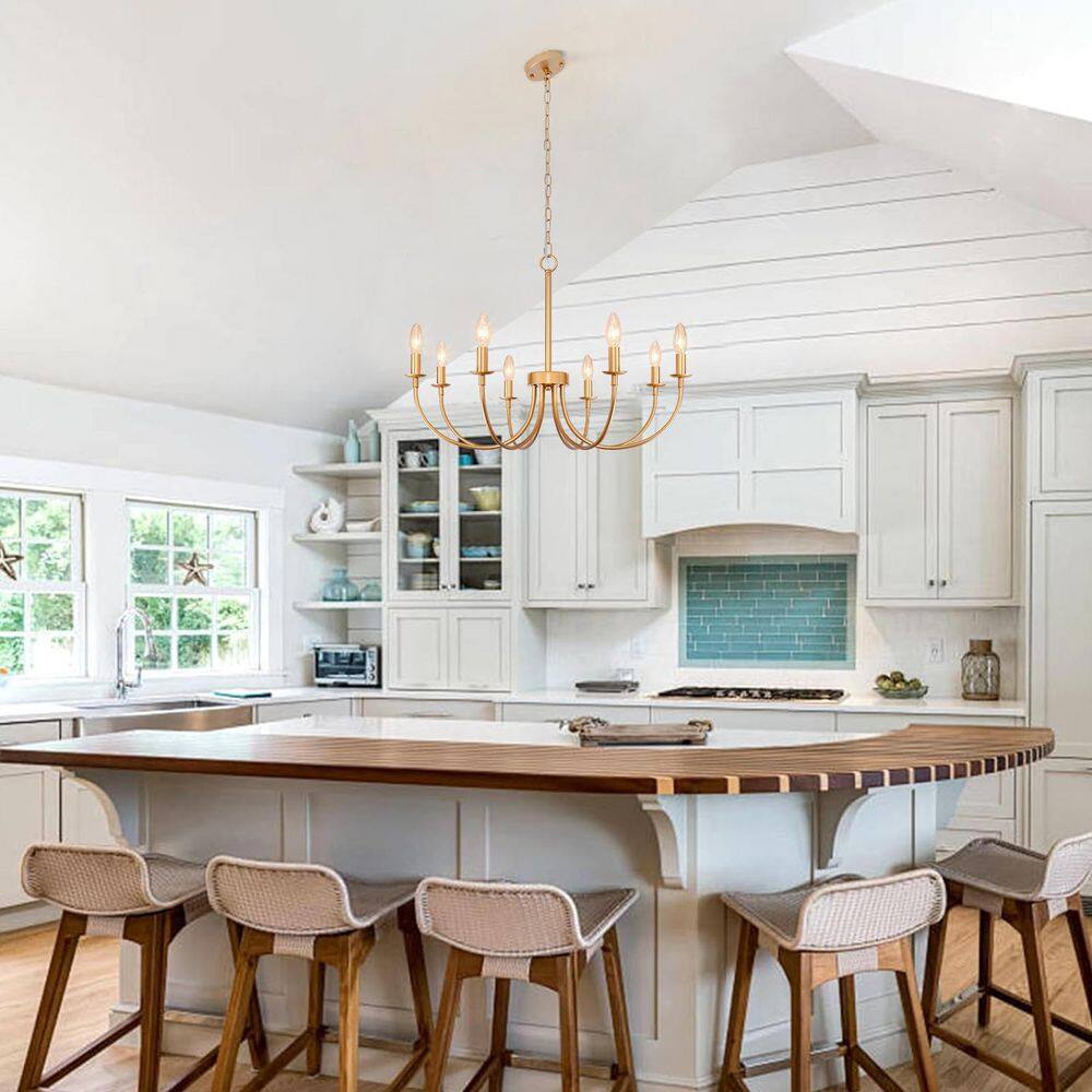 Rustic 8 Light Classic Candle Rose Gold Chandeliers for Kitchen Island, Dining Room price history on PriceWatchPro
