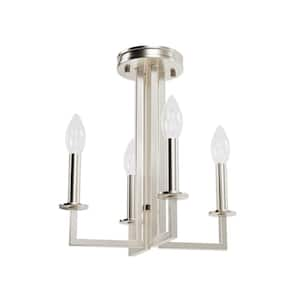 Bearden 13 in. 4-Light Brushed Nickel Semi-Flush Mount