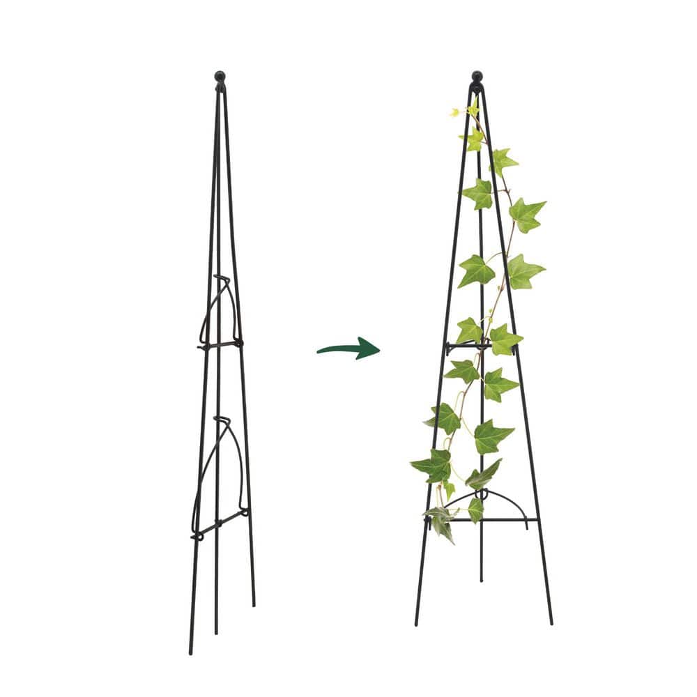 3 Ft. Folding Obelisk Black Metal Folding Garden Obelisk Trellis for Climbing Plants and Vines price history on PriceWatchPro