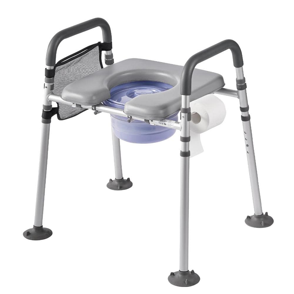 Bedside Commode Chair 500 lb. Capacity, 4-in-1 Portable Toilet and Raised Toilet Seat with Padded Seat, 5 L Bucket price history on PriceWatchPro