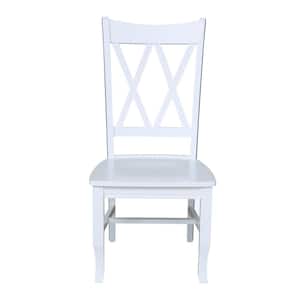 Pure White Wood Double X-Back Dining Chair (Set of 2)