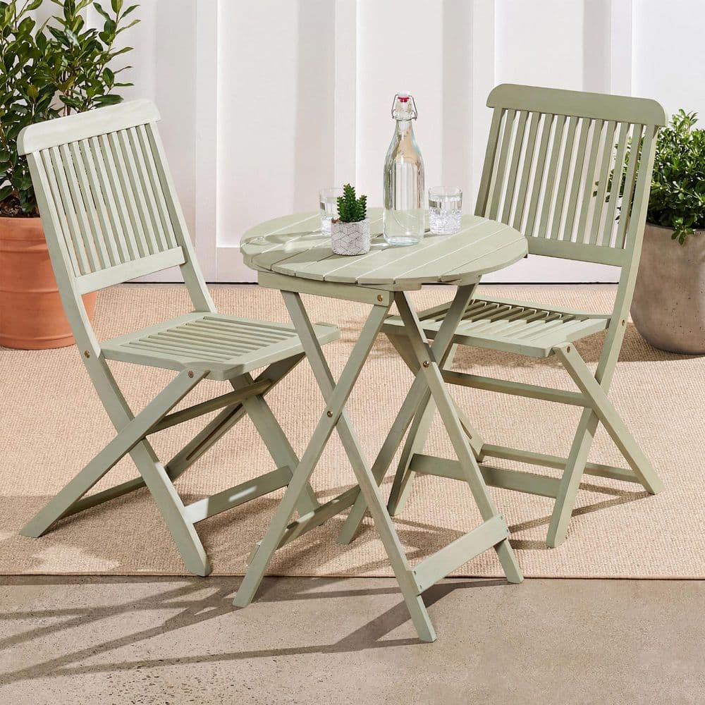 Best Choice Products Sage Green 3-Piece Wood Outdoor Bistro Set