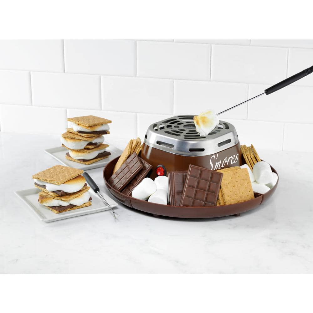 Brown Stainless Steel Indoor Electric S'mores Maker with Trays