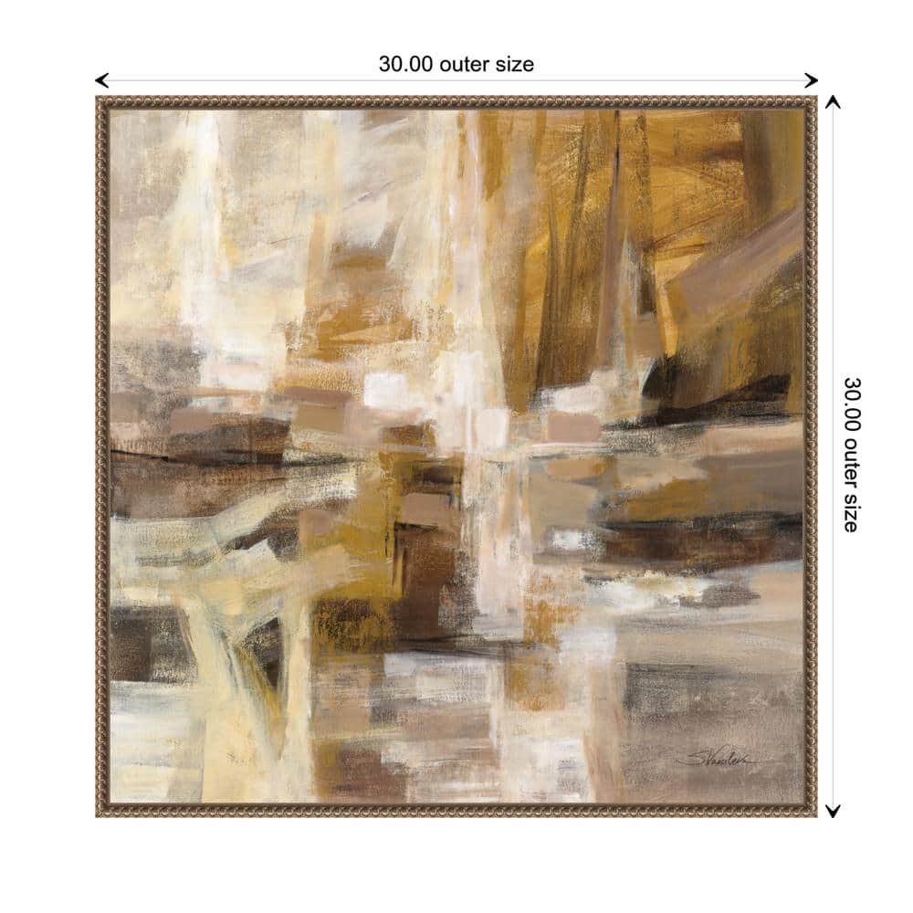 October Sunshine Abstract Canvas Print with Bronze Floater Frame
