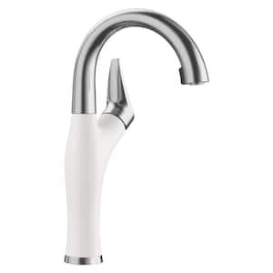 Artona Single-Handle Bar Faucet in White/Stainless