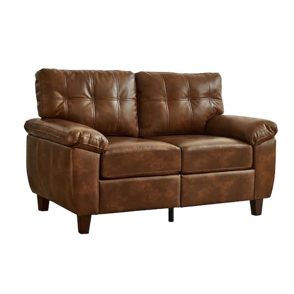 Noble House Xerlin Modern 59 in. Pillow Top Arm PU Faux Leather
