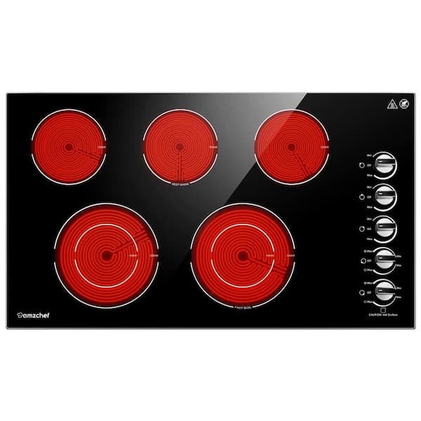 Cheftop Ceramic Top Double Induction Cooktop Portable 23 in. x 13 in.  Black-UL Approved with 2 Burners and 9 Power Zones
