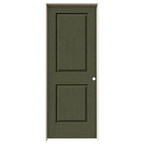 JELD-WEN 32 in. x 80 in. Cambridge Juniper Stain Left-Hand Solid Core Molded Composite MDF Single Prehung Interior Door