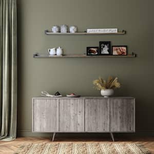 60 in. W x 5 in. D x 3.5 in. H Real Wood Farmhouse Collection Natural Driftwood Finish Decorative Wall Shelf