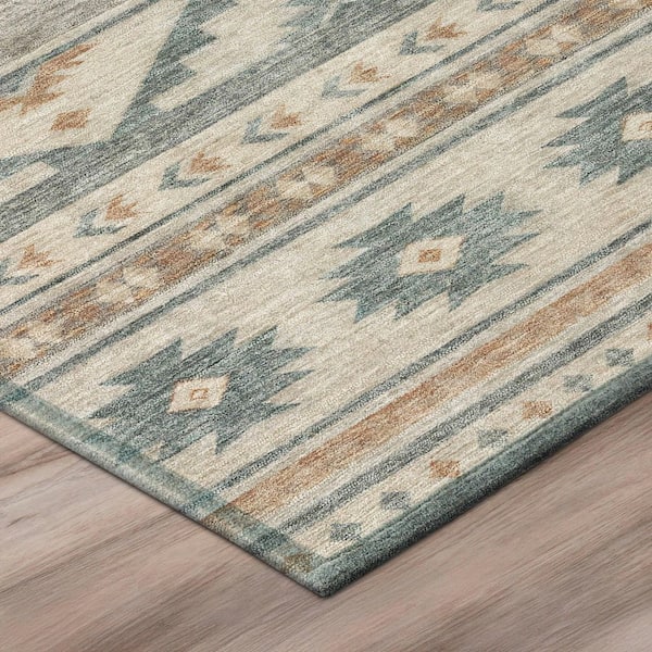 Chantille Machine Washable Indoor/Outdoor Abstract ACN3075 Gray 8 ft. x 8 ft. Round Rug