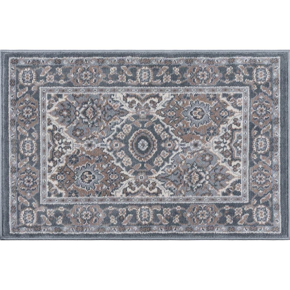 Madison 2' x 3' Gray Synthetic Oriental Rectangular Rug