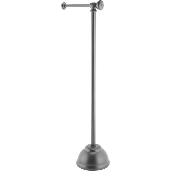 Unbranded Decorative Metal Toilet Paper Holder Stand and Dispenser for Bathroom and Powder Room - Holds Mega Rolls - Graphite Gray