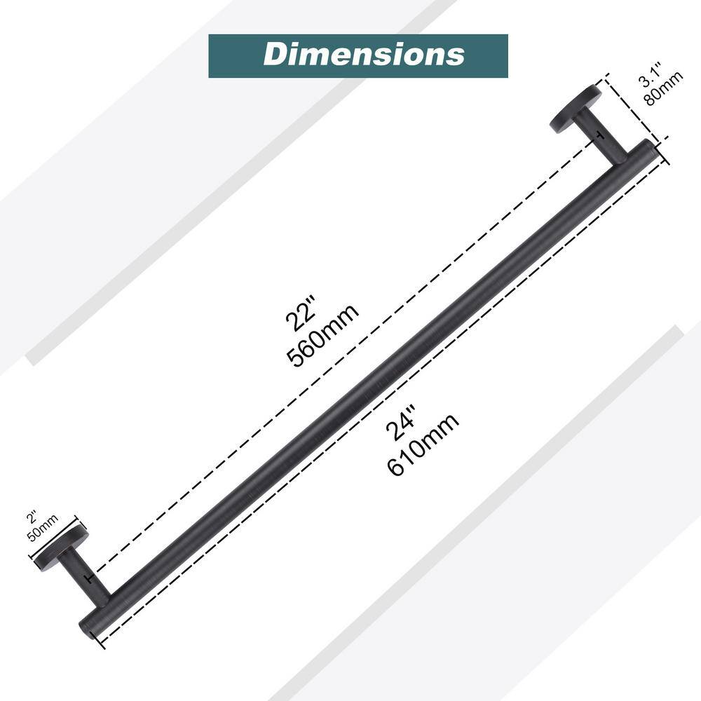 24 Inch Oil Rubbed Bronze Wall Mounted Towel Bar