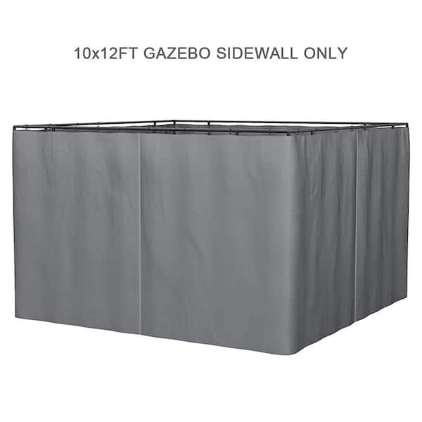 BTMWAY 10 ft. x 12 ft. Outdoor Universal Gazebo Replacement Gazebo Sidewall with Zippers