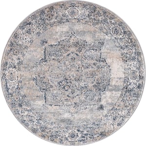 Portland Canby Ivory/Gray 3 ft. x 3 ft. Round Area Rug