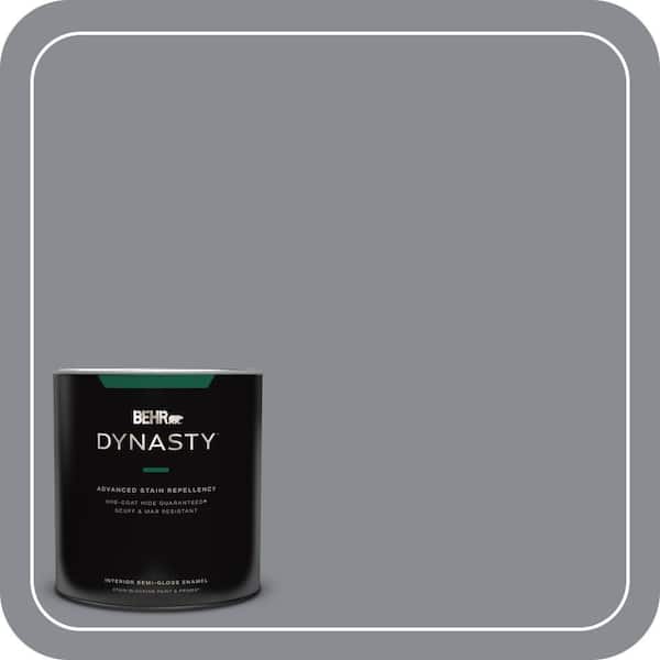 BEHR DYNASTY 1 qt. #PMD-73 Ancient Pewter Semi-Gloss Enamel Interior Stain-Blocking Paint and Primer
