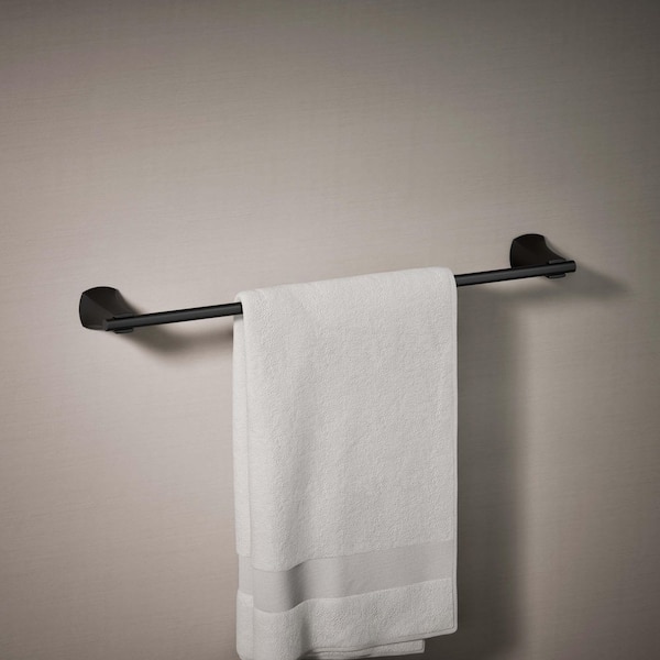 Rubicon 24 in. Wall Mount Towel Bar in Matte Black