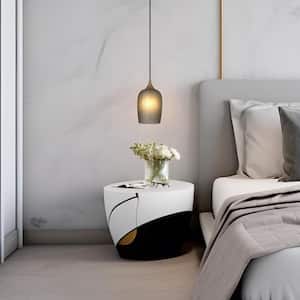 Apphia 1-Light Plating Brass Mini Pendant Light with Textured and Colored Glass Shade and No Bulb Included