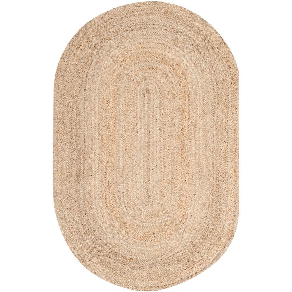 Cape Cod Natural 5 ft. x 8 ft. Solid Color Border Oval Area Rug price history on PriceWatchPro