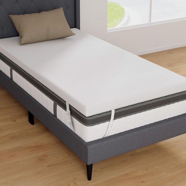 3 in. Twin Size Memory Foam Mattress Topper with Removable Cover