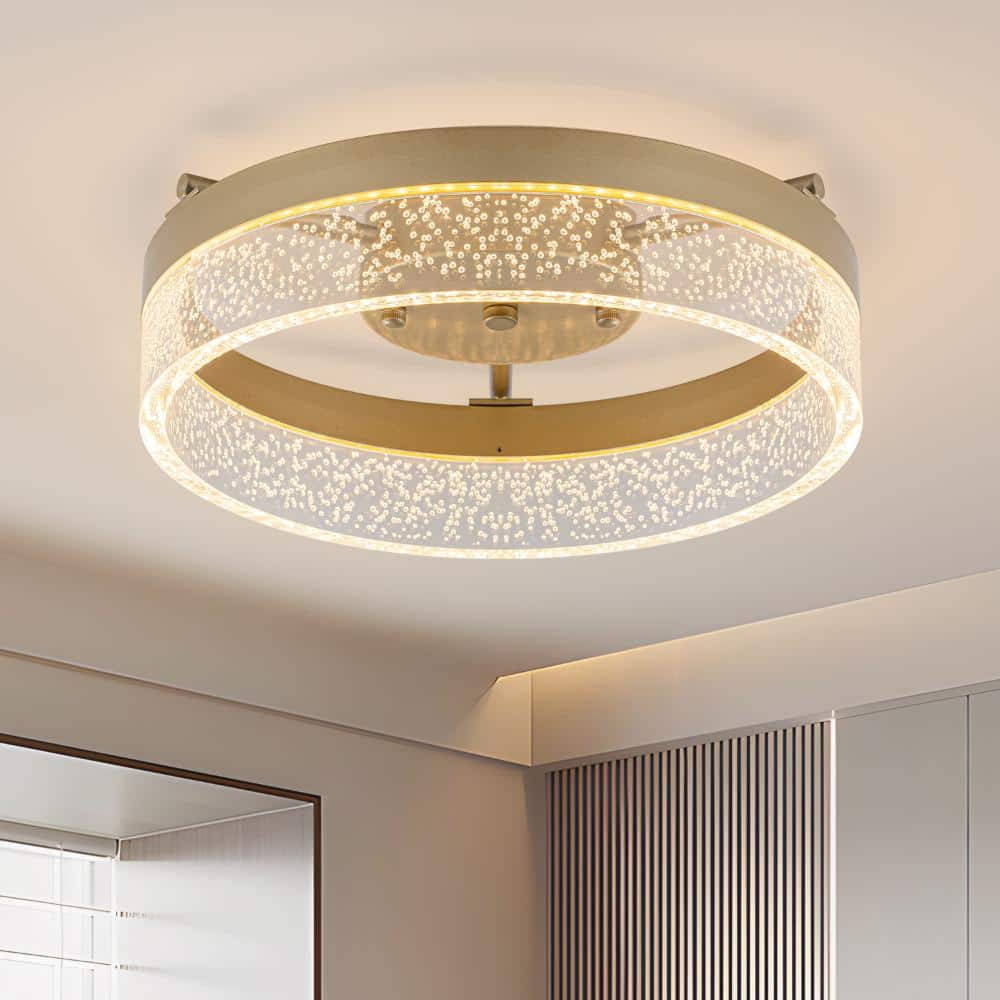 Modern 12 in. Dimmable LED Flush Mount Ceiling Light with Bubble Acrylic Shade, 3CCT Round Low Profile Ceiling Fixture price history on PriceWatchPro
