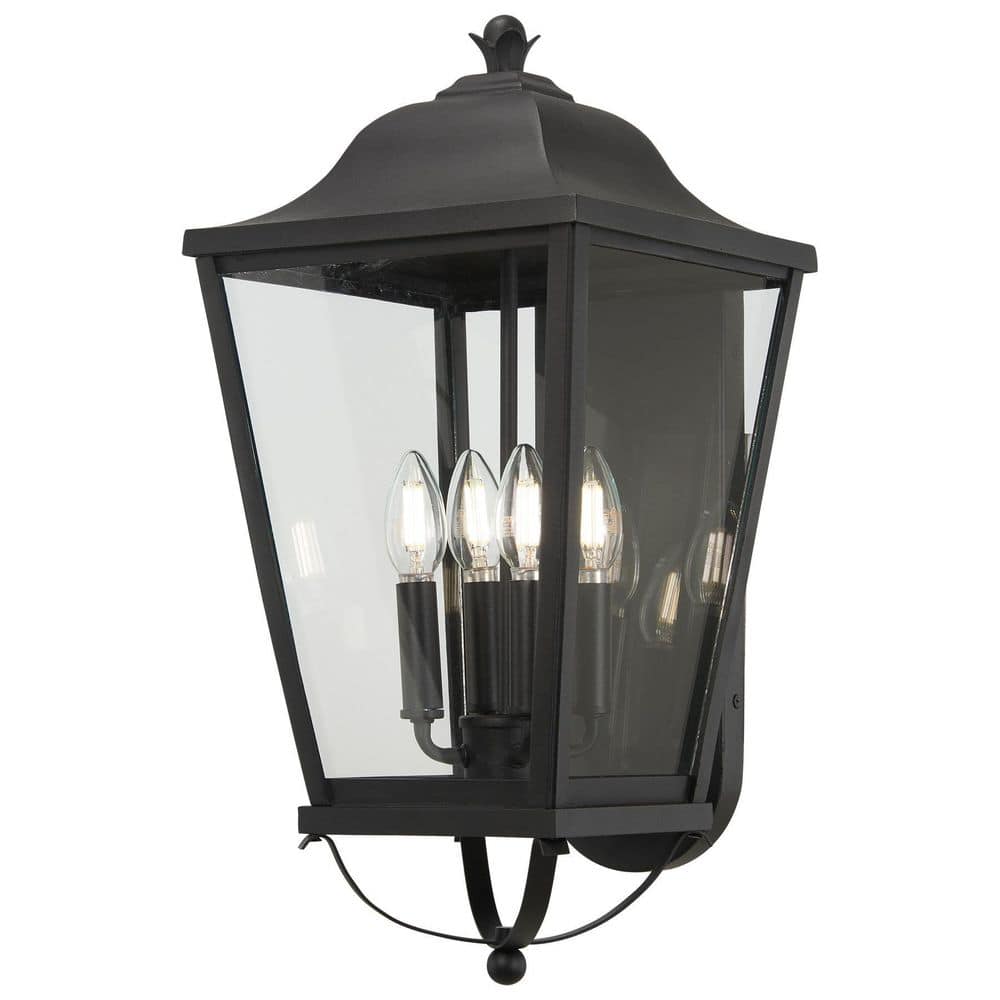 Savannah Sand Black Outdoor Hardwired 10-in. Lantern Sconce with No Bulbs Included price history on PriceWatchPro
